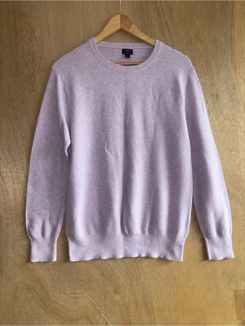 J.Crew 100% Cotton Lavender Crewneck Sweater M Preppy Quiet Luxury